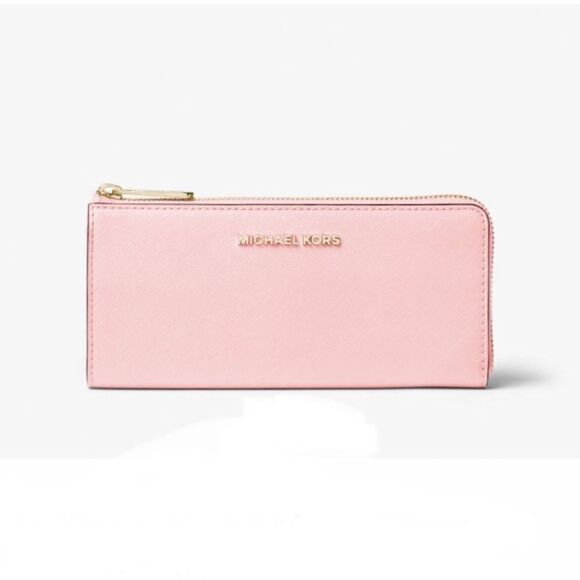 Michael Kors Jet Set Travel Large Saffiano Leather Quarter-Zip Wallet Bag Purse - Picture 11 of 12